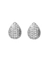 Pendientes botón Lux gota con circonita blanca en Plata