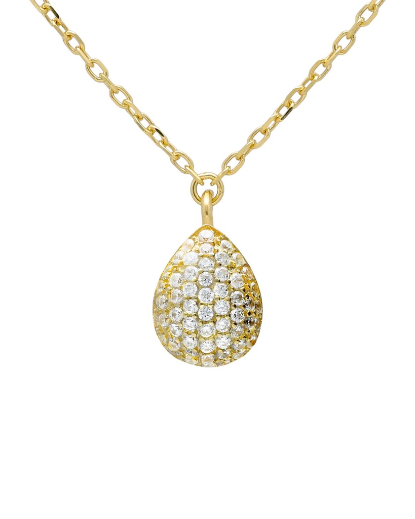 Collar corto Lux gota con circonita blanca en Plata