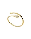 Anillo ajustable Lux cruzado gota con circonita blanca en Plata