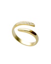 Anillo ajustable Lux cruzado con circonita blanca en Plata