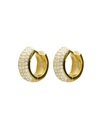 Pendientes aro 1,2cm click Lux con circonita blanca en Plata