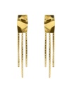 Pendientes largos Avenue rectángulo textura cadena en Plata
