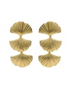 Pendientes largos Eau abanico triple en Plata