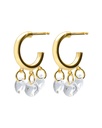 Pendientes aro Muse con cristal blanco en Plata