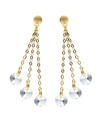 Pendientes largos Muse cadena con cristal blanco en Plata