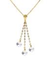 Collar largo Muse círculo con cristal blanco en Plata