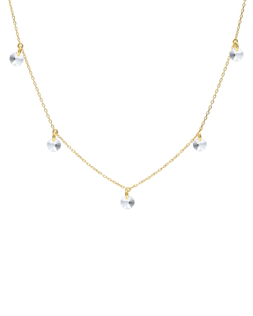 Collar corto Muse con cristal blanco en Plata