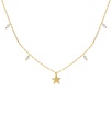 Collar corto Muse estrella con cristal blanco en Plata