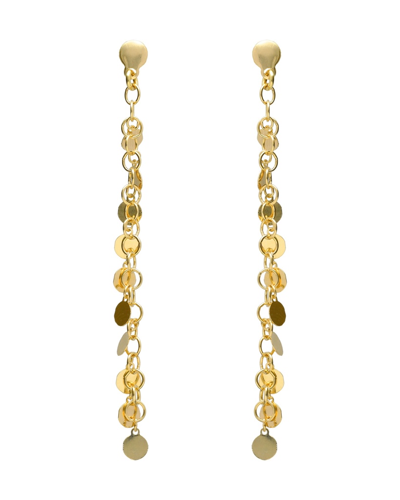 Pendientes largos Muse mini círculo en Plata