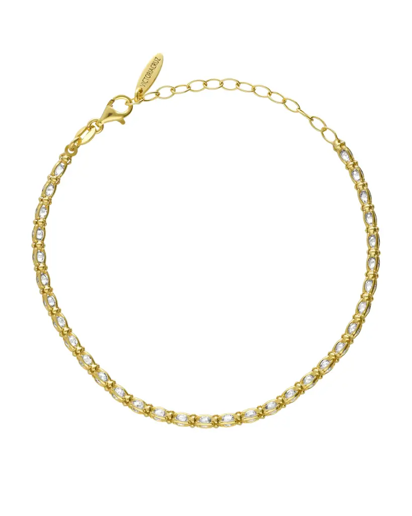 Pulsera Origami con cristal blanco en Plata