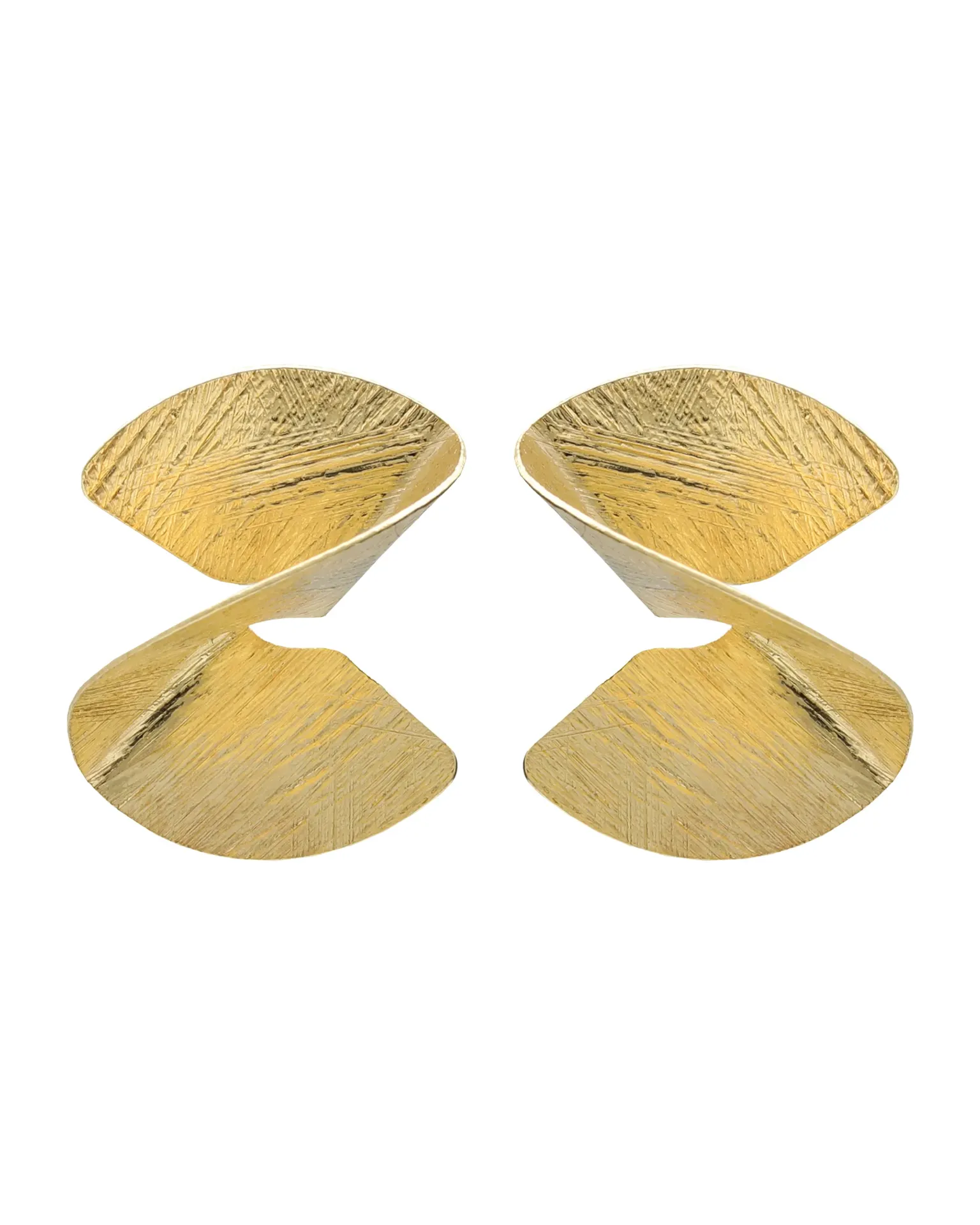 Pendientes botón Presence textura en Plata baño Oro