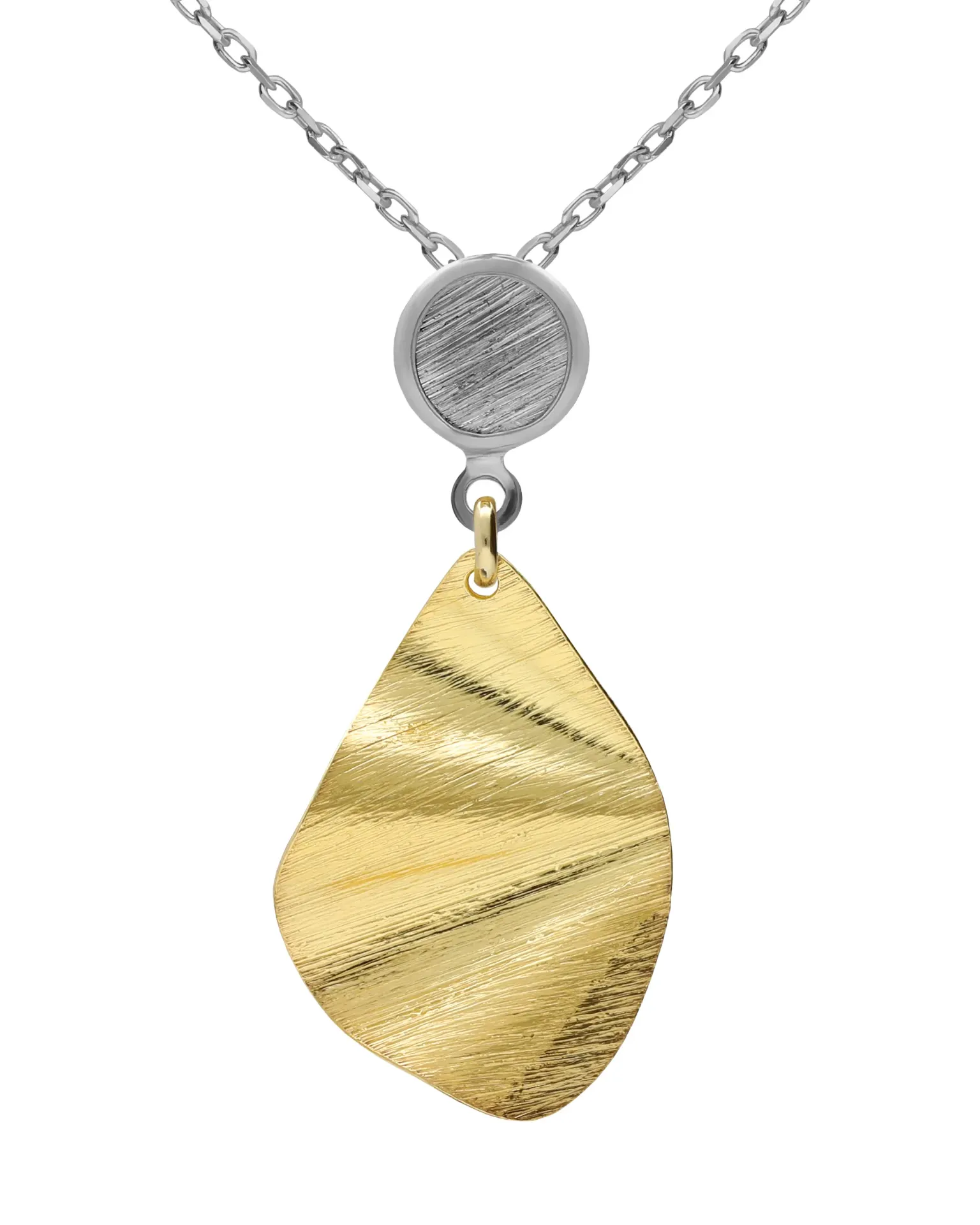 [A5809-BG] Collar corto Presence textura bicolor en Plata baño Oro y Rodio