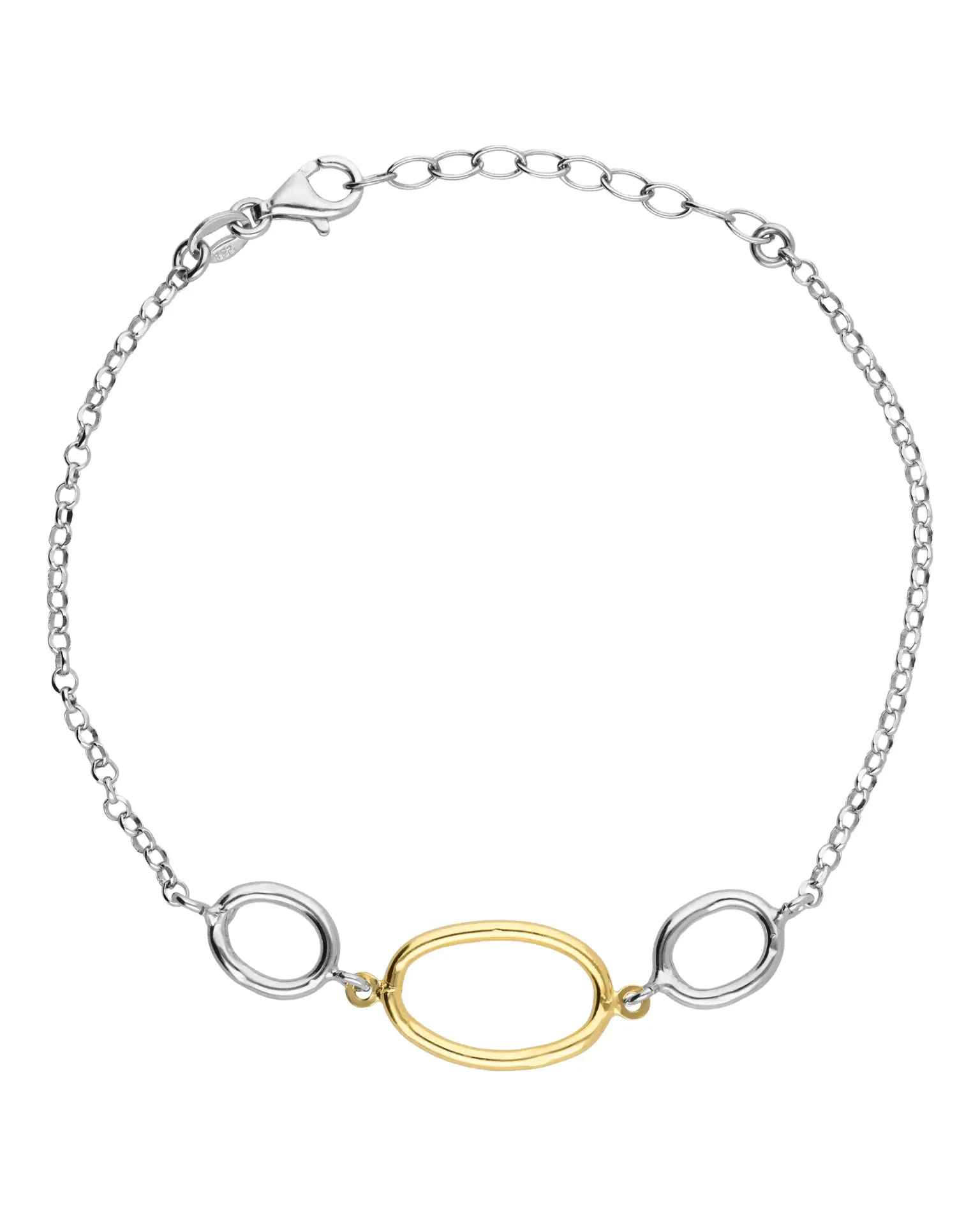 Pulsera Fade bicolor en Plata baño Oro y Rodio
