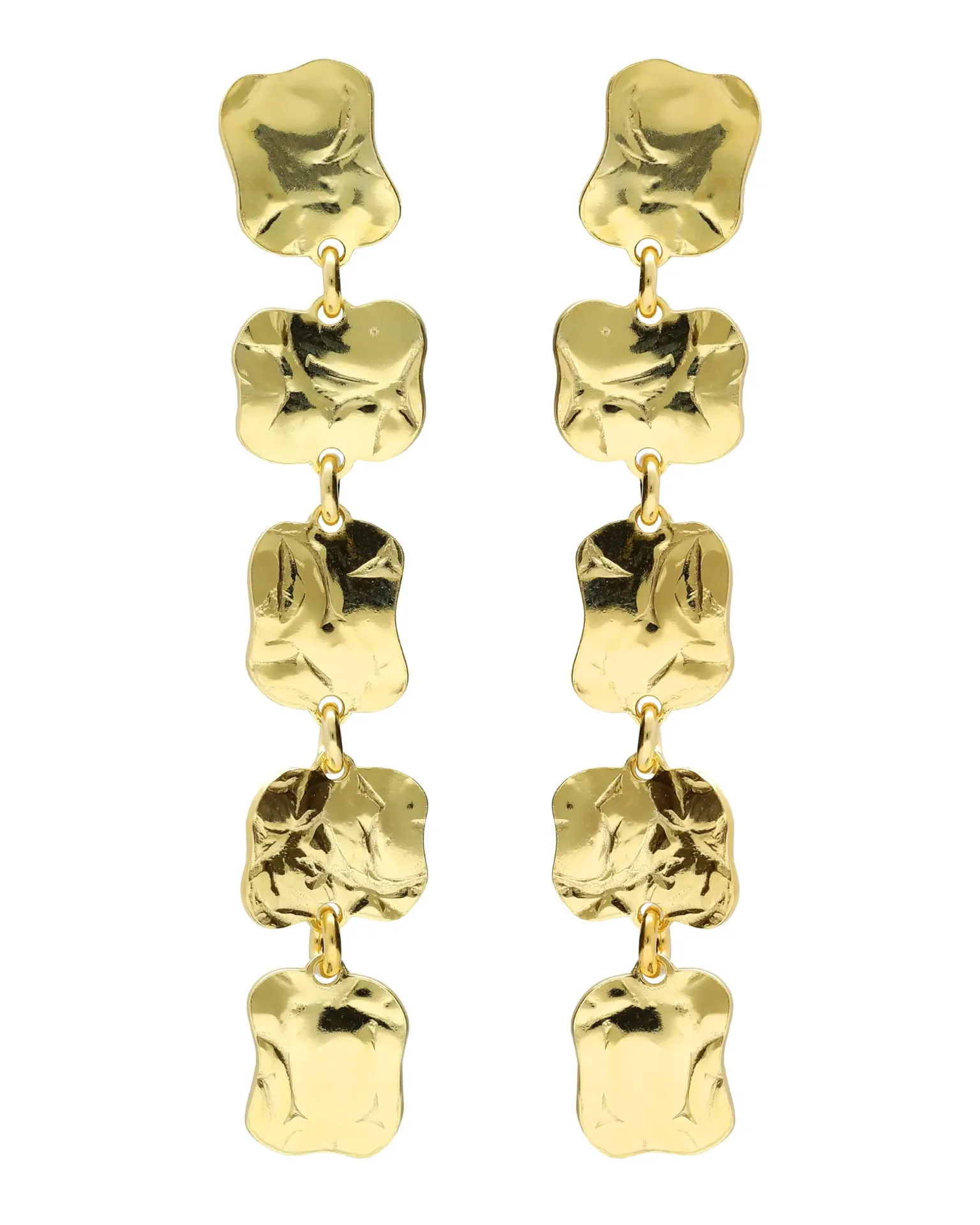 Pendientes largos Presence textura en Plata