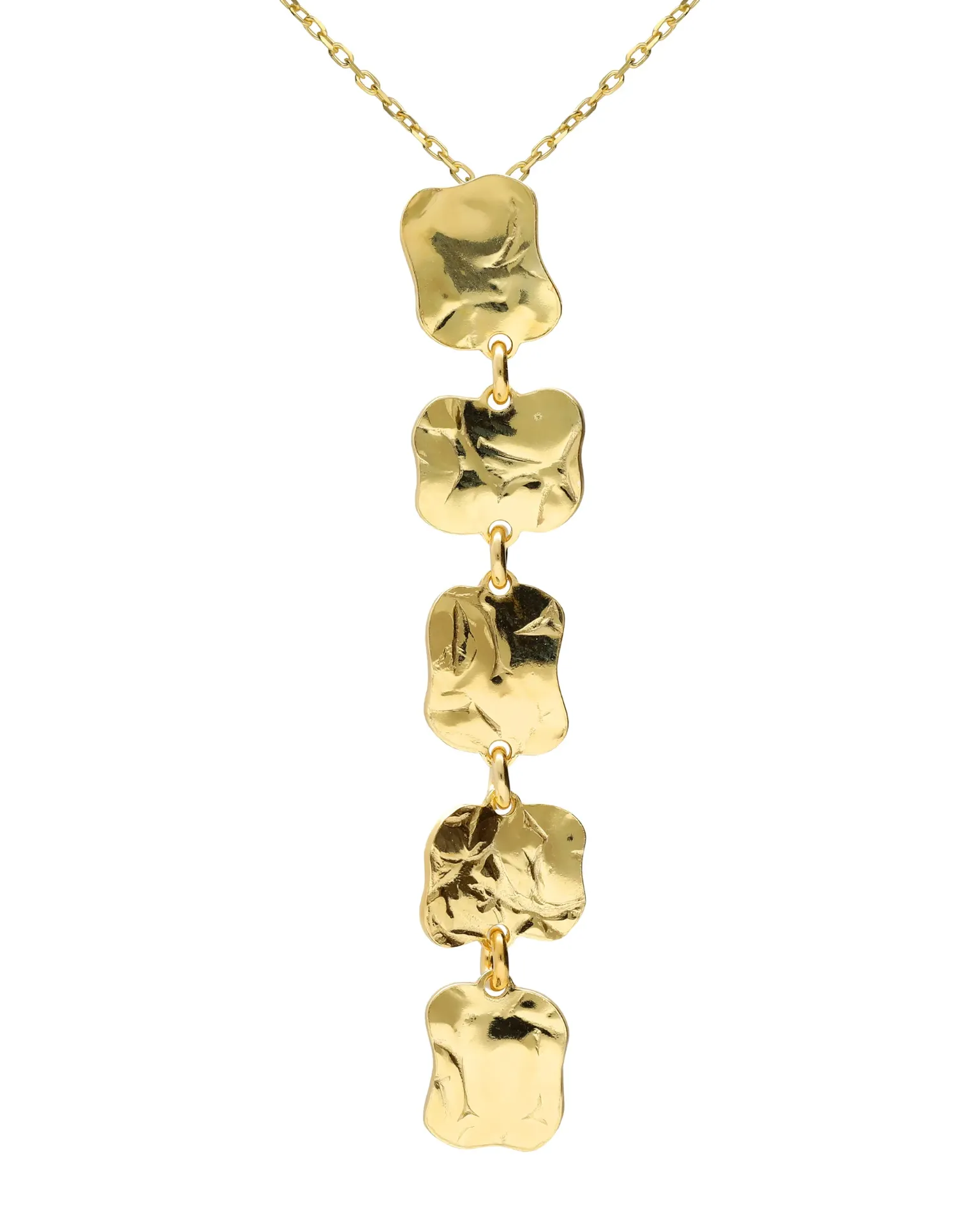 Collar largo Presence textura en Plata