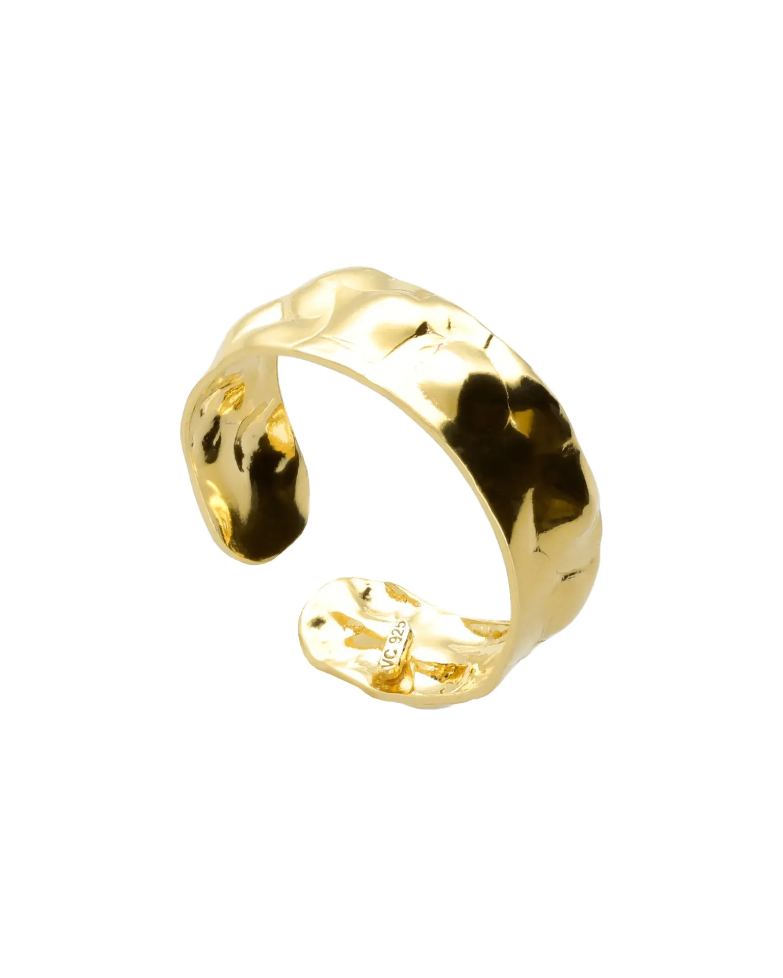 Anillo ajustable Presence textura en Plata