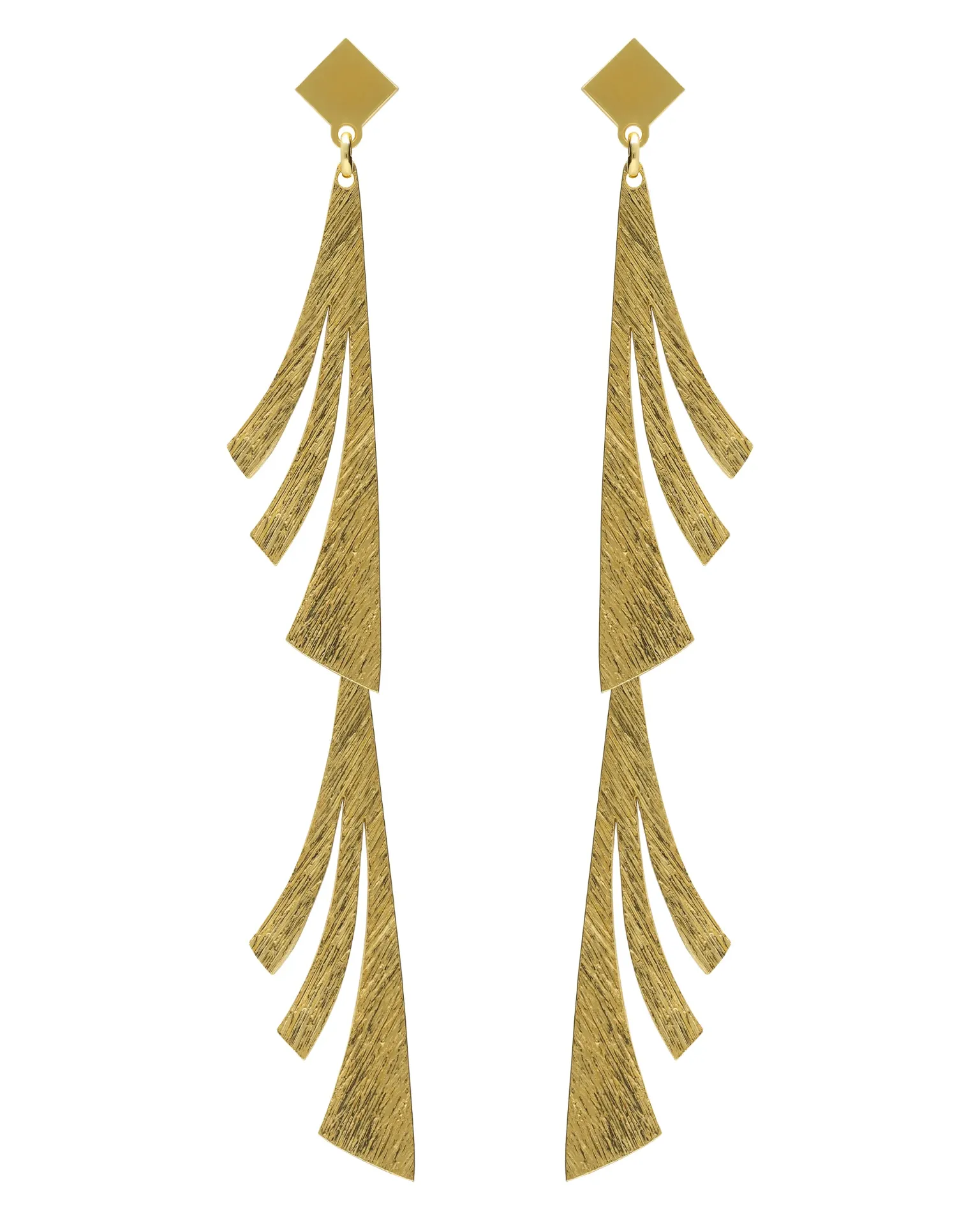 Pendientes largos Presence textura en Plata