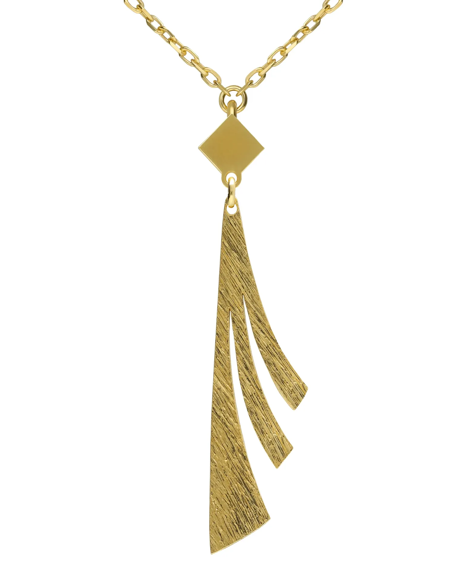 Collar largo Presence textura en Plata
