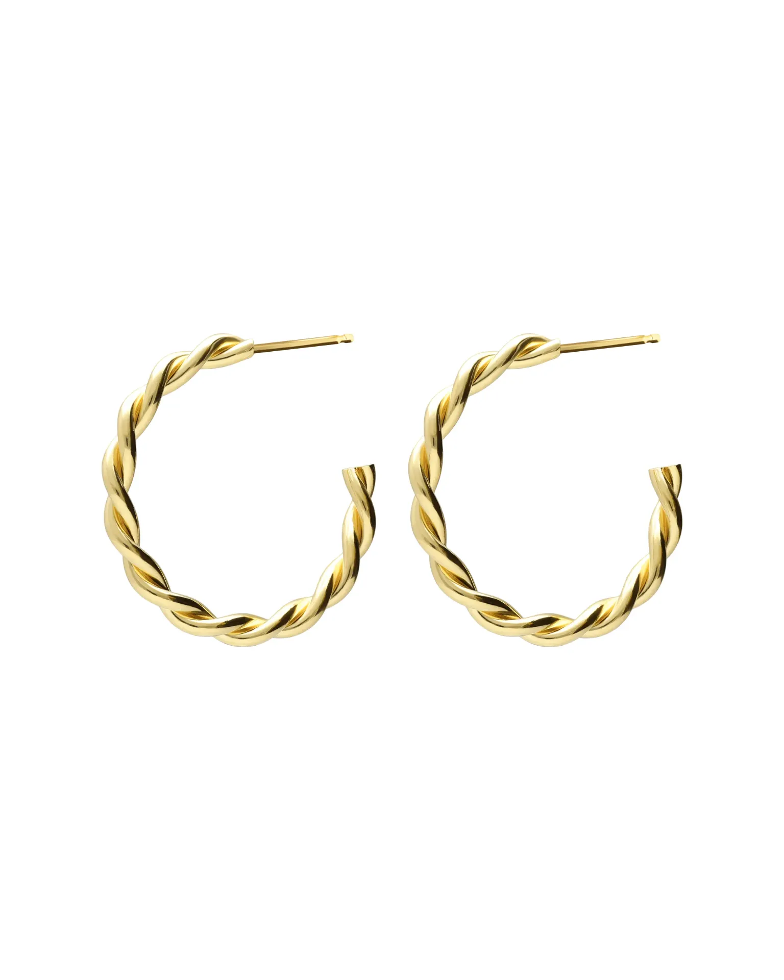 Pendientes aro 2,1cm Fade trenzados en Plata
