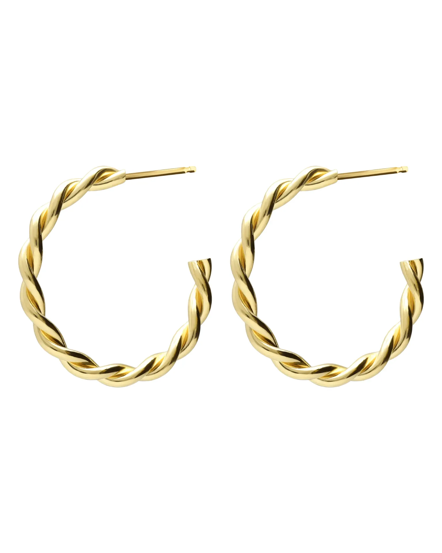 Pendientes aro 2,6cm Fade trenzados en Plata