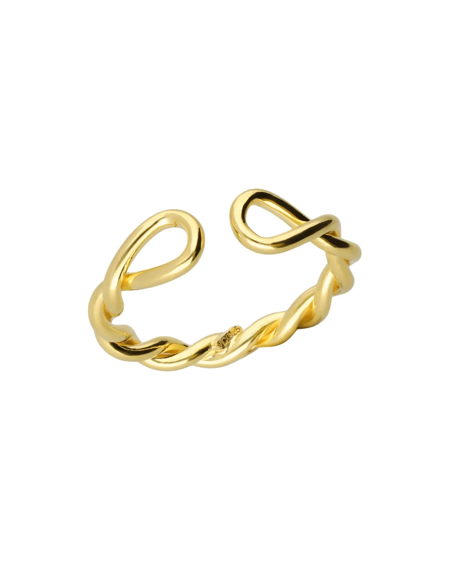 Anillo ajustable Fade trenzado en Plata
