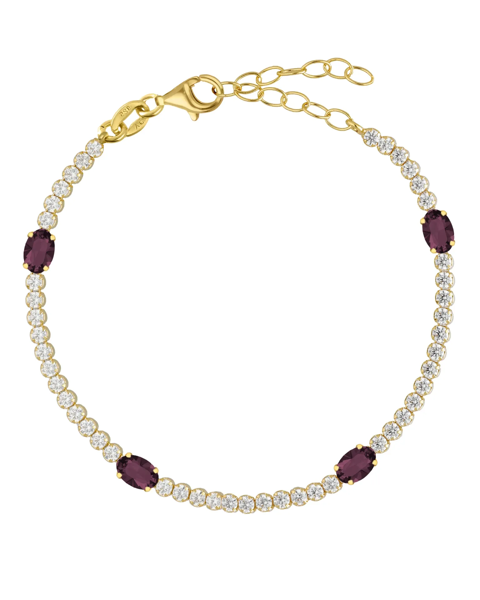 Pulsera Forever con cristales riviere blanco en Plata baño Oro