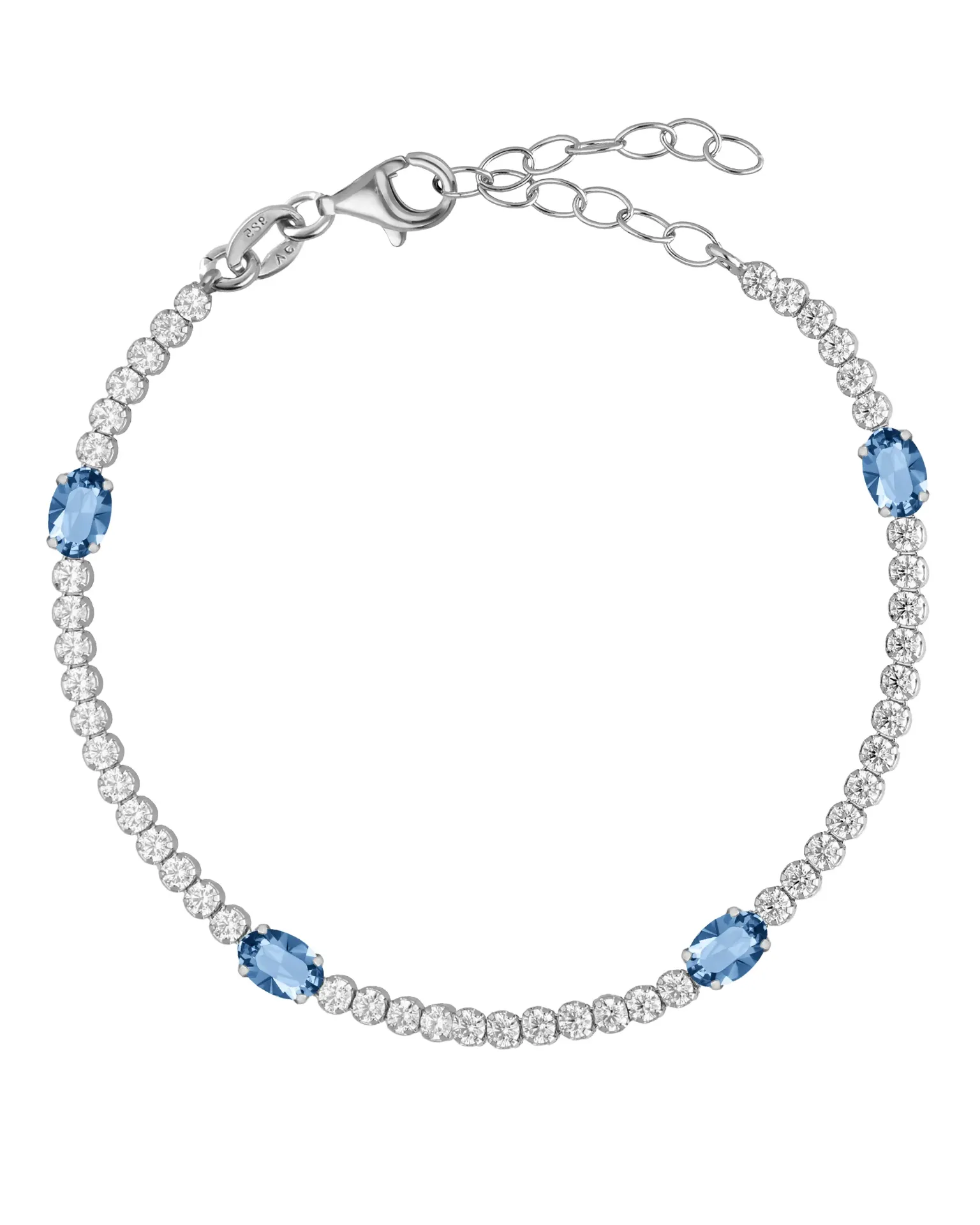 Pulsera Forever con cristales riviere blanco en Plata baño Rodio