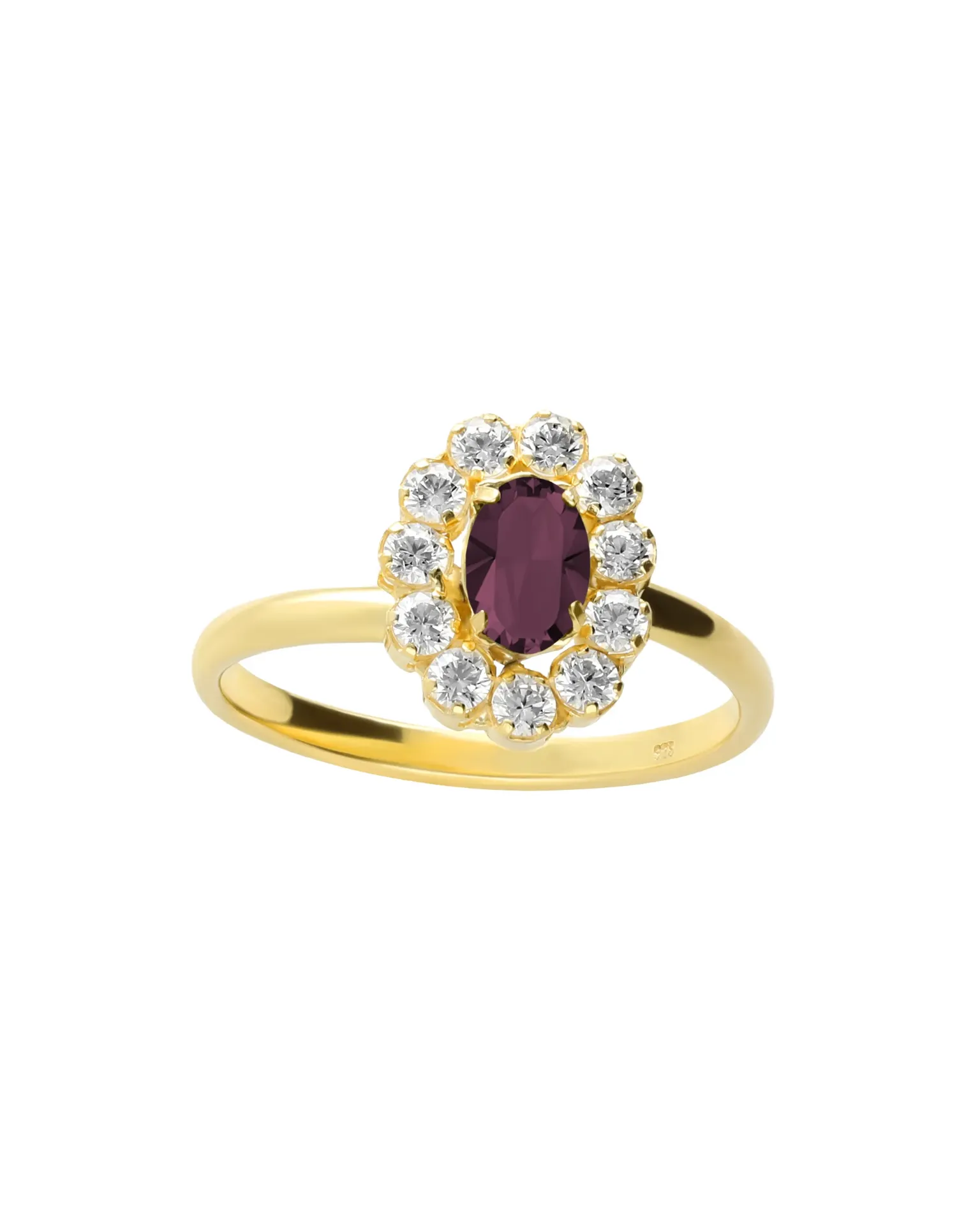 Anillo ajustable Forever rosetón con cristales riviere blanco en Plata baño Oro