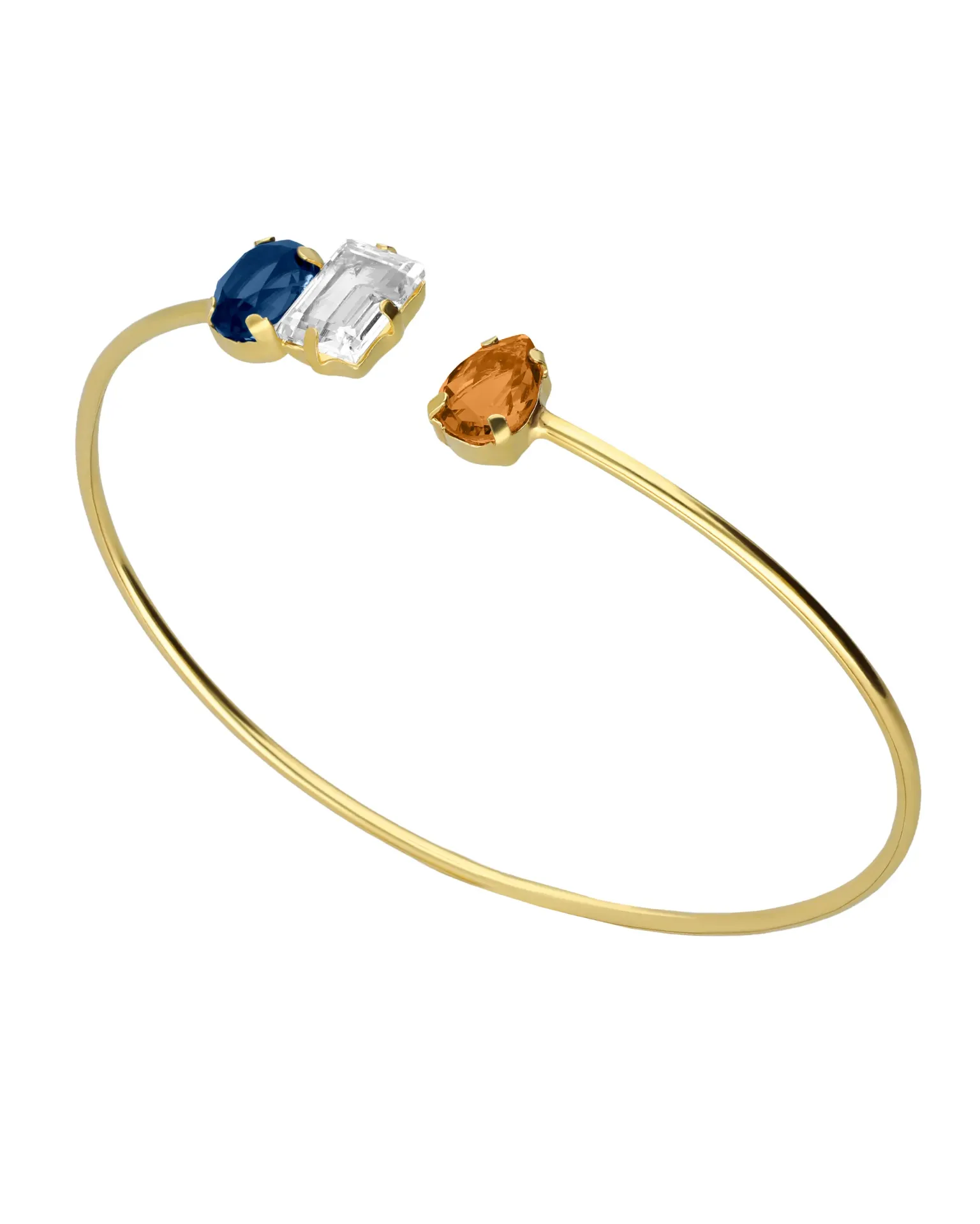 [A5892-MDP] Brazalete Eternal con cristal multicolor en Plata baño Oro