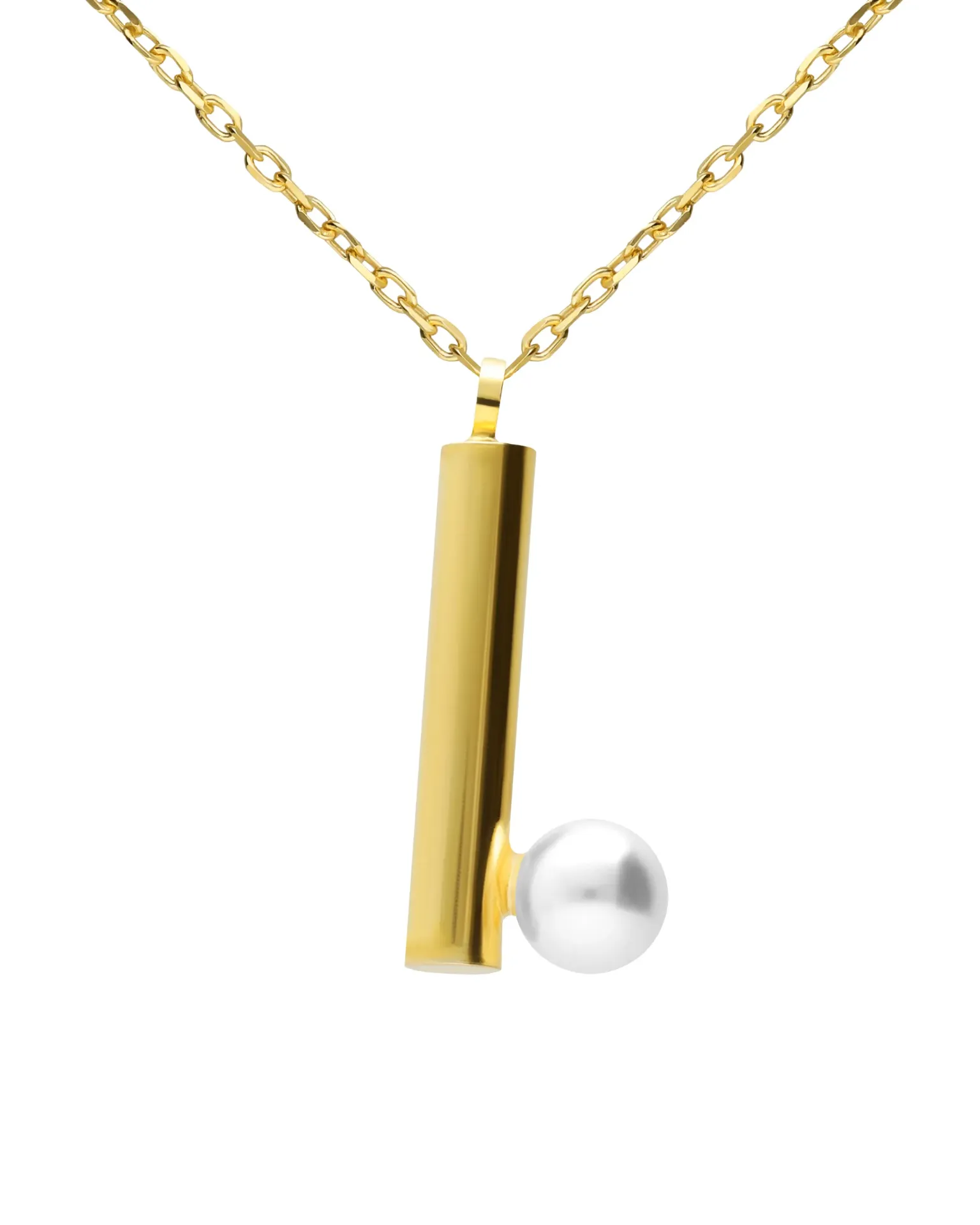 Collar corto Ephemeral con perla en Plata baño Oro