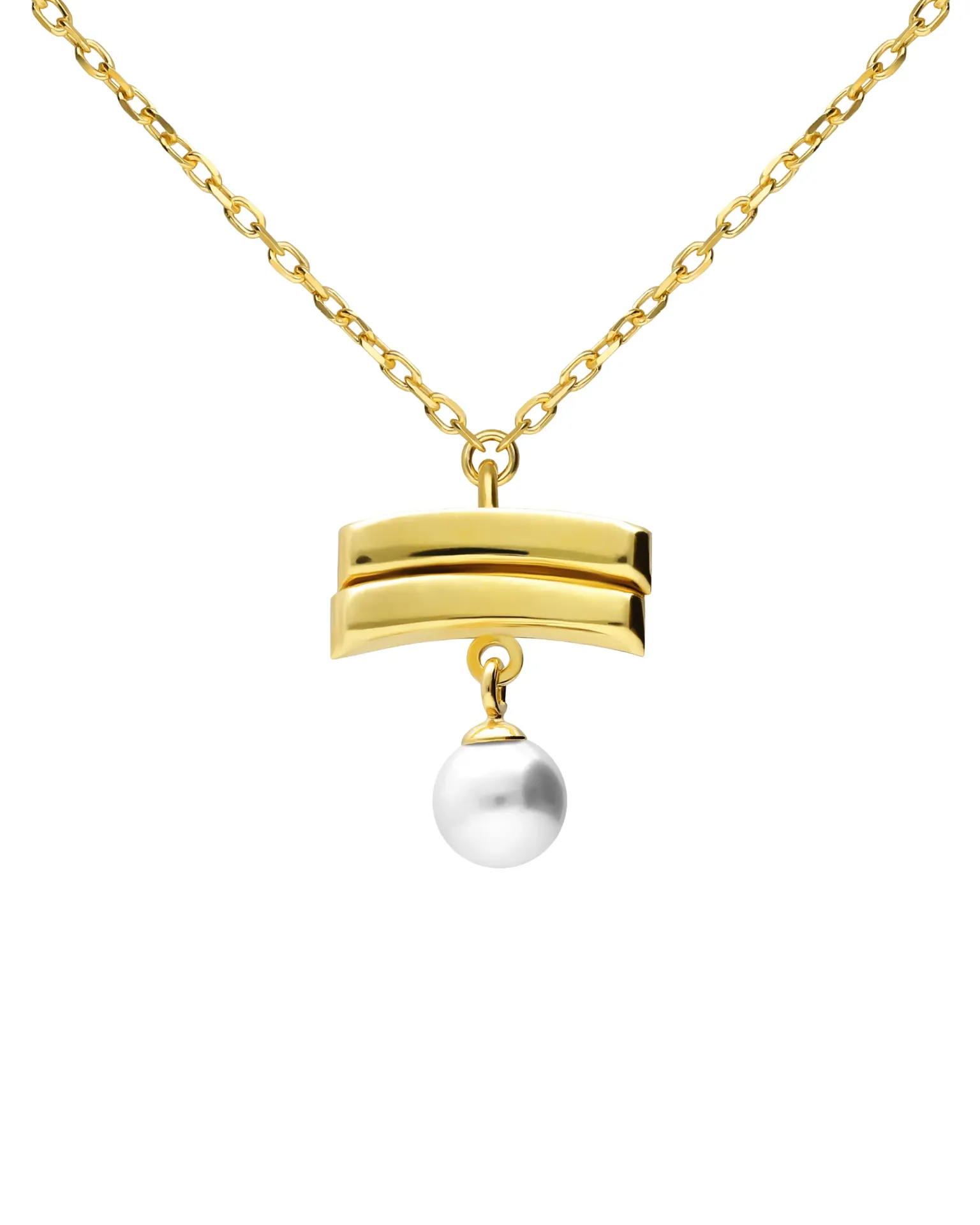 Collar corto Ephemeral con perla en Plata baño Oro