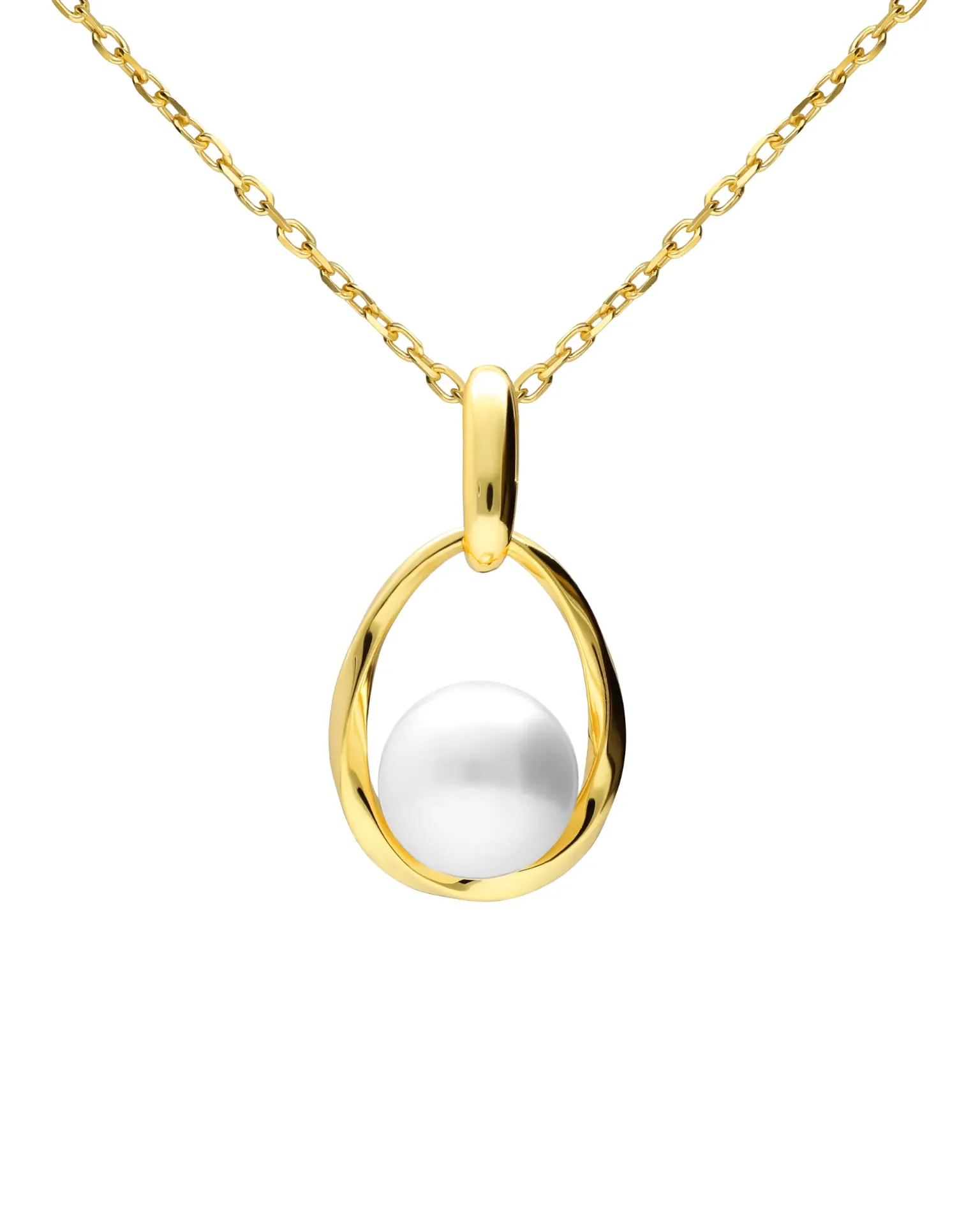 [A5930-90DG] Collar corto Ephemeral con perla cultivada en Plata baño Oro