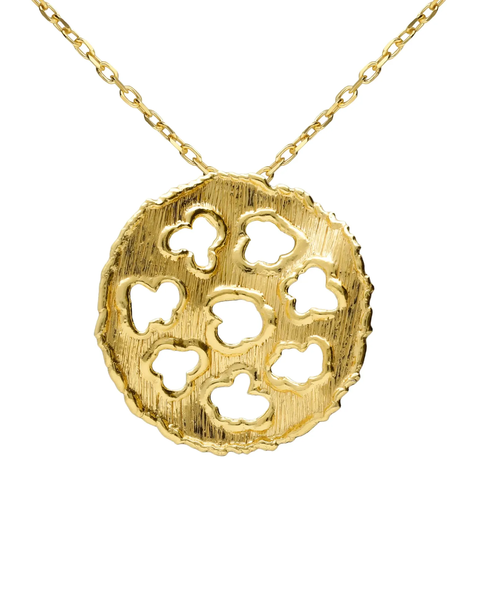 [A5940-DG] Collar corto Ephemeral calado textura en Plata baño Oro