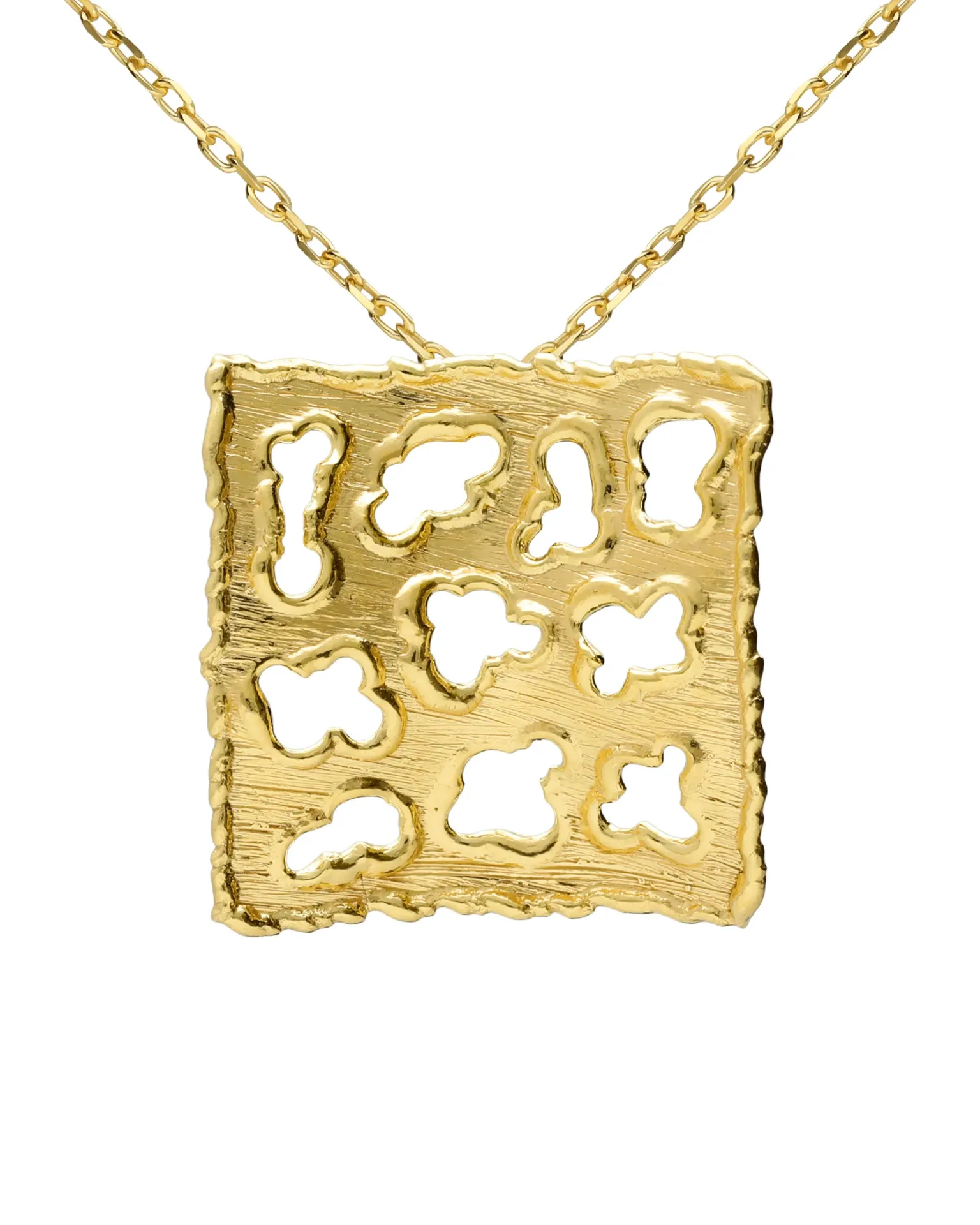 Collar corto Ephemeral calado textura en Plata baño Oro