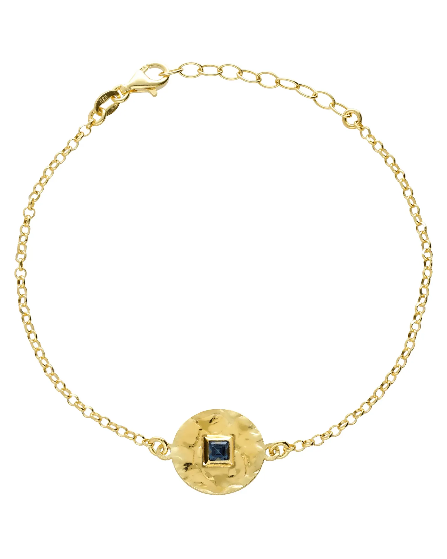 Pulsera Ephemeral círculo textura con cristal en Plata baño Oro
