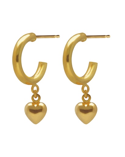 Pendientes aro Muá corazón en plata