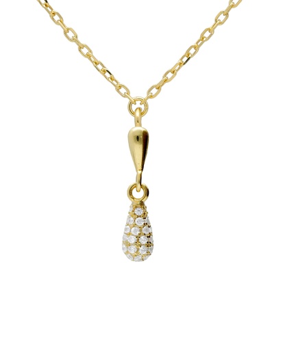 Collar corto Lux gota con circonita blanca en Plata