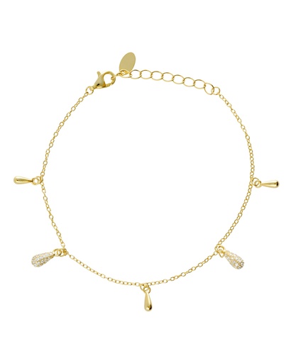 Pulsera Lux gota con circonita blanca en Plata
