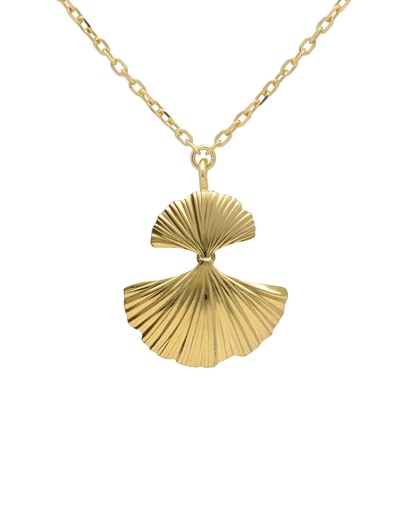 Collar corto Eau abanico doble en Plata