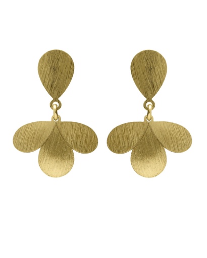 [A5703-DT] Pendientes cortos Azure gota textura en Plata baño Oro