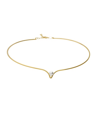 [A5732-00DG] Choker Solene con perla en Plata baño Oro