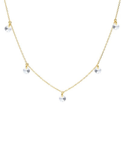 Collar corto Muse con cristal blanco en Plata