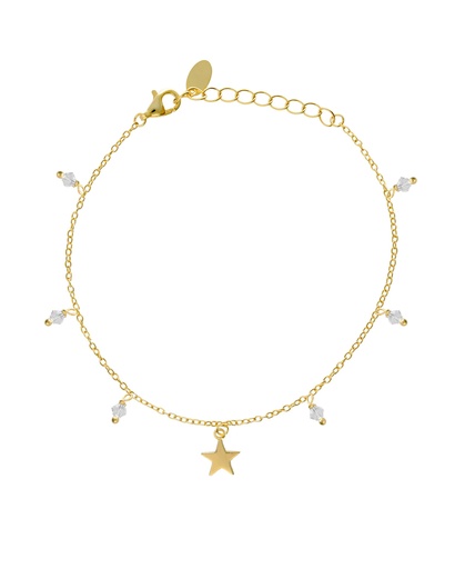 Pulsera Muse estrella con cristal blanco en Plata
