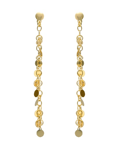 Pendientes largos Muse mini círculo en Plata