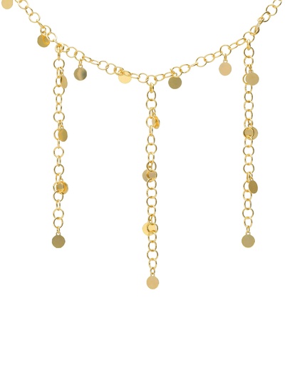 Collar largo Muse mini círculo en Plata