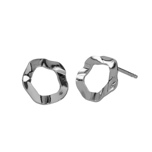 [A4633-HT] Pendientes botón círculo en Plata de Essence