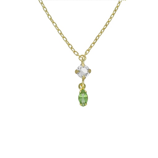 [A4468-14DG] Collar corto cristal en Plata baño Oro de Maisie