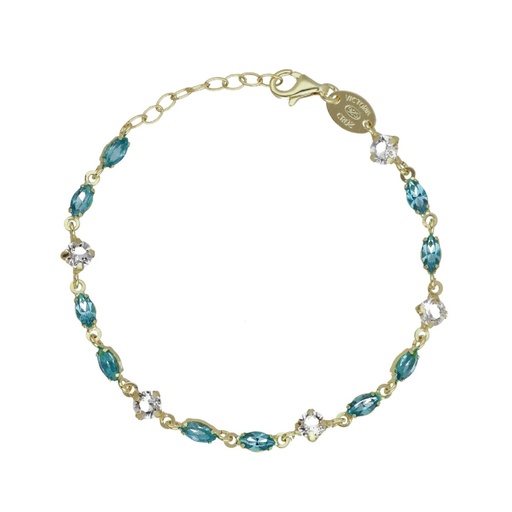 [A4466-10DP] Pulsera cristal en Plata baño Oro de Maisie