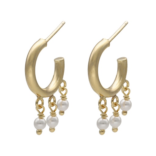 Pendientes aro perla en Plata de Perlite