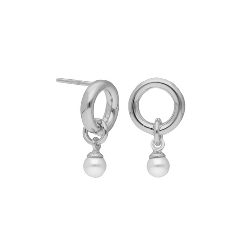 [A4087-00HT] Pendientes cortos perla de plata de Zahara